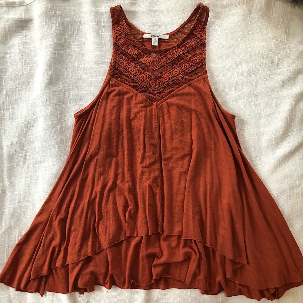 High neck flowy top
